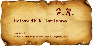 Hrivnyák Marianna névjegykártya